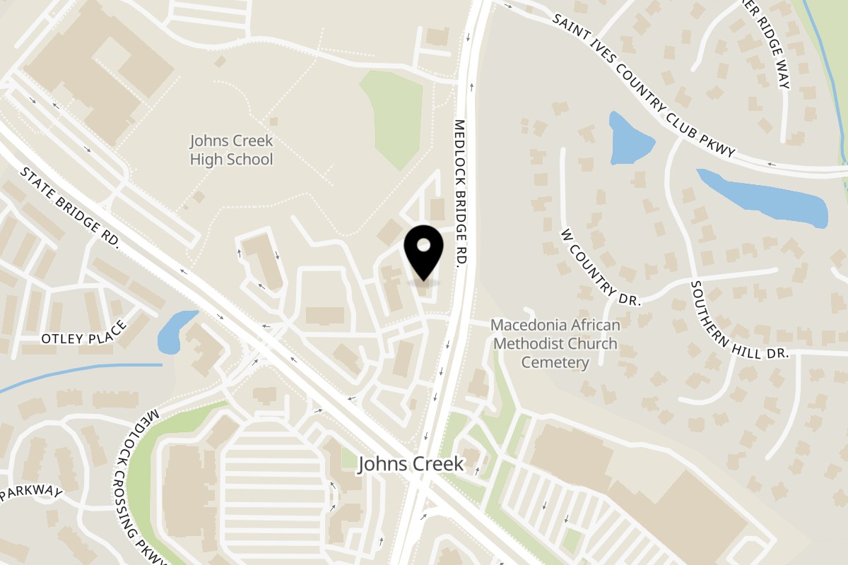 Map showing the location of Trattoria one • 41 on 9810 Medlock Bridge Rd a in Johns Creek